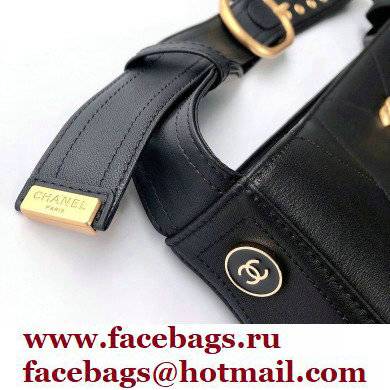 chanel Calfskin & Gold-Tone Metal Black large hobo handbag 2021 - Click Image to Close